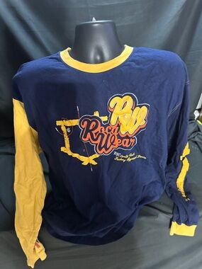 Rocawear Navy Tee with Mustard Trim-long sleeve-size XL-#565